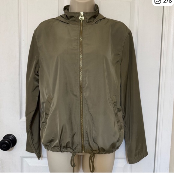 Michael Kors Jackets & Blazers - Michael Kors Olive Green Lightweight Hooded Jacket XS